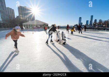 La patinoire Brookfield place au milieu de la pandémie de COVID-19 le 2021 hiver. Banque D'Images