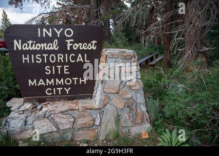 Mammoth City était une ancienne ville minière à la périphérie de Mammoth Lakes, dans le comté de Mono, en Californie, aux États-Unis. Banque D'Images