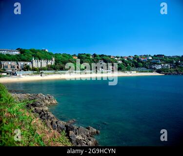 Langland Bay, péninsule de Gower, pays de Galles. Banque D'Images