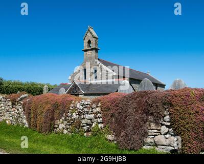 Eglise St Martin, Churchtown, ville haute, St Martin, Iles de Scilly, Cornwall, Angleterre, Royaume-Uni. Banque D'Images