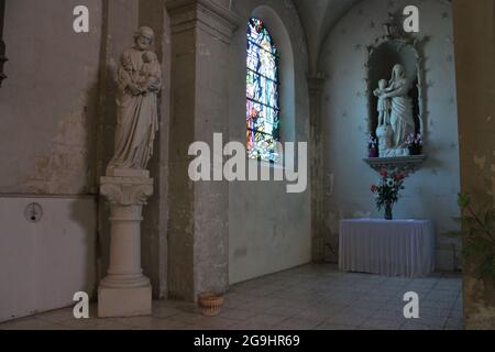 Église Saint-Hilaire à l'Ile d'elle (France) Banque D'Images