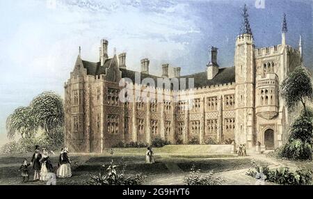 Machine image colorisée Hospital for Consumpton and Diseases of the Chest (Brompton) Londres du livre Illustrated London, ou une série de vues dans la métropole britannique et ses environs, gravée par Albert Henry Payne, à partir de dessins originaux. Les avis historiques, topographiques et miscellanious de Bicknell, W. I; Payne, A. H. (Albert Henry), 1812-1902 publiés à Londres en 1846 par E.T. Cerveau et Co Banque D'Images