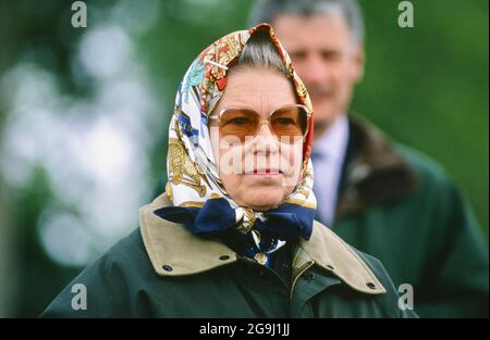 The Queen, Windsor Horse Show, Home Park, Windsor, Berkshire. ROYAUME-UNI 1995 Banque D'Images