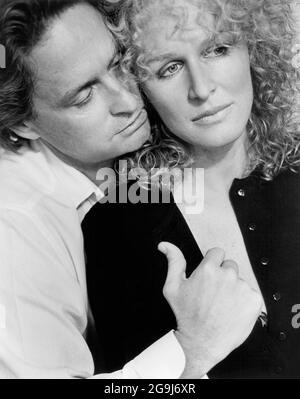 Michael Douglas, Glenn Close, sur le tournage du film, 'Fatal attraction', photo de Wayner Maser, Paramount Pictures, 1987 Banque D'Images