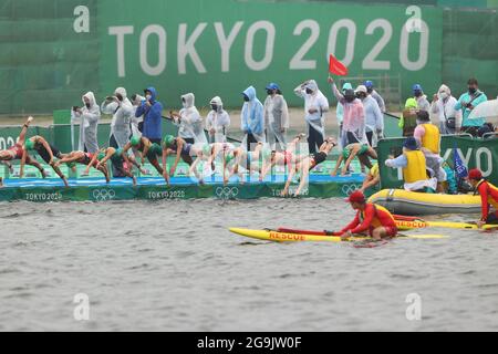 Tokyo, Japon. 27 juillet 2021. Vue générale Triathlon : finale des femmes lors des Jeux Olympiques de Tokyo 2020 au Parc marin d'Odaiba à Tokyo, Japon . Credit: Yohei Osada/AFLO SPORT/Alay Live News Banque D'Images