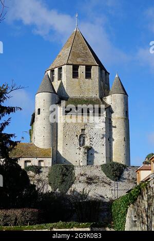 Visitez César, la Tour César, le seul donjon octogonal sur un plan quadrilagonal, la ville médiévale de Provins, site classé au patrimoine mondial de l'UNESCO, Seine-et-Marne Banque D'Images