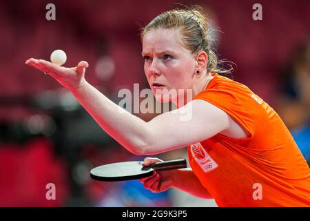 Tokyo, Japon. 27 juillet 2021. TOKYO, JAPON - JUILLET 27: Britt Eerland des pays-Bas en compétition avec des célibataires féminins Round 3 lors des Jeux Olympiques de Tokyo 2020 au Tokyo Metropolitan Gymnasium le 27 juillet 2021 à Tokyo, Japon (photo de Ronald Hoogendoorn/Orange Pictures) NOCNSF Credit: Orange pics BV/Alay Live News Banque D'Images