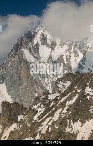 Vue sur le Mont bianco depuis le sommet de Helbronner à Val d'Aoste, en Italie Banque D'Images