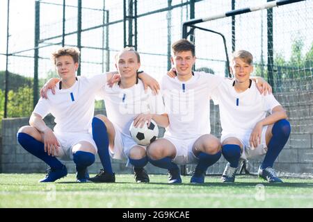 Portrait de groupe de l'équipe de football masculine Banque D'Images