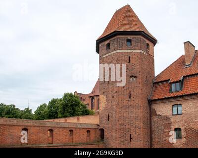 Château de Malbork, anciennement Château de Marienburg, siège du Grand Maître des Chevaliers teutoniques, Malbork, Pologne Banque D'Images