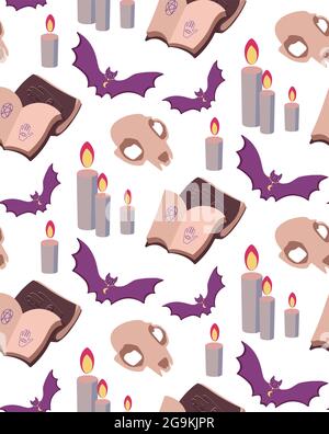 Schéma vectoriel transparent prédiction de l'avenir, Magic, Mystic. Attributs de l'occultisme. Violet et beige. Isolé sur blanc. Illustration de Vecteur