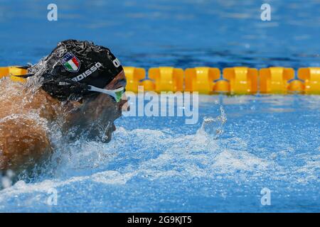 Tokyo, Japon. 27 juillet 2021. Federico Burdisso, d'Italie, participe au papillon de 200 m au Tokyo Aquatics Centre, lors des Jeux Olympiques d'été de Tokyo, au Japon, le mardi 27 juillet 2021. Photo par Tasos Katopodis/UPI. Crédit : UPI/Alay Live News Banque D'Images