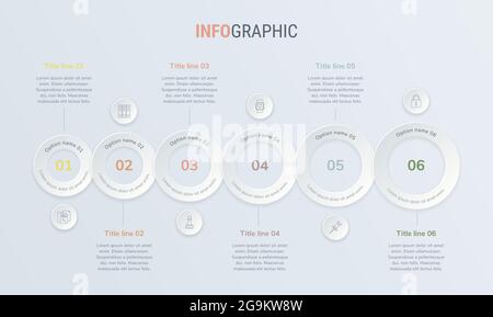 Modèle de création de chronogramme d'infographies vectorielles de couleurs vintage avec éléments arrondis. Contenu, calendrier, calendrier, diagramme, flux de travail, entreprise Illustration de Vecteur