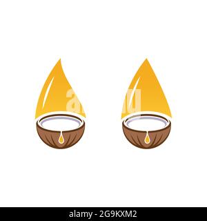 Logo Coconut Vector Icon illustration modèle Illustration de Vecteur