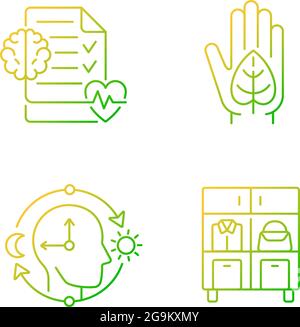 Progression positive de l'ensemble d'icônes de vecteur linéaire de gradient de vie Illustration de Vecteur