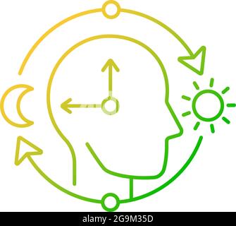 Icône de vecteur linéaire de gradient des rythmes circadiens Illustration de Vecteur