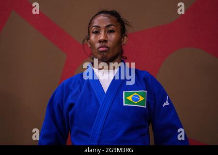 Tokyo, Japon. 27 juillet 2021. TOKYO, JAPON - JUILLET 27: Ketleyn Quadros du Brésil en compétition sur les femmes -63 kg de repechage lors des Jeux Olympiques de Tokyo 2020 au Nippon Budokan le 27 juillet 2021 à Tokyo, Japon (photo de Yannick Verhoeven/Orange Pictures) NOCNSF crédit: Orange pics BV/Alay Live News Banque D'Images