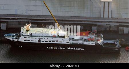 Caledonian MacBrayne ferry lord of the Isles, à Seaforth Dock Merseyside, nord-ouest de l'Angleterre, Royaume-Uni Banque D'Images