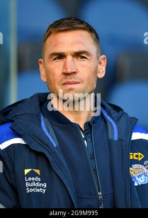 Photo du dossier datée du 12/01/20 du directeur du rugby de Leeds Rhinos Kevin Sinfield qui quittera son rôle de directeur du rugby de Leeds Rhinos après le match de Super League de dimanche chez Warrington. Sinfield, qui est le capitaine le plus réussi de l'histoire du club, a annoncé le 17 juin qu'il quitterait le club à la fin de la saison, en grande partie en raison de son insatisfaction à l'égard de son emploi. Date de publication : le mardi 27 juillet 2021. Banque D'Images