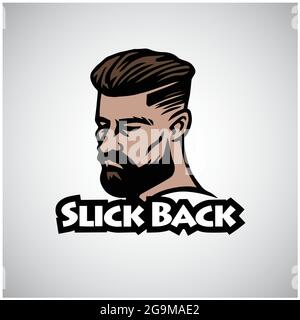 Barber Shop Vintage Cool logo Design, étiquettes, bannière, emblèmes. Illustration vectorielle Illustration de Vecteur