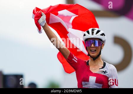 Shizuoka, Japon. 27 juillet 2021. NEFF Jolanda (SUI), 27 juillet 2021 - Cyclisme : les femmes de l'ensemble du pays pendant les Jeux Olympiques de Tokyo 2020 au cours Izu MTB à Shizuoka, Japon. Credit: Shuraro Mochizuki/AFLO/Alamy Live News Banque D'Images