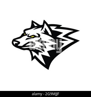 Logo Wolf accrochant de l'illustration du vecteur de la conception de la mascotte sportive Illustration de Vecteur