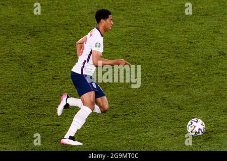 Rome, Italie - 03 juillet : Jude Bellingham, d'Angleterre, en action lors du championnat d'UEFA Euro 2020 quart de finale entre l'Ukraine et l'Angleterre à Banque D'Images