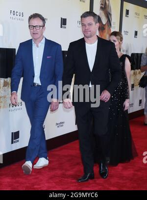 NEW YORK, NY- 26 juillet : Tom McCarthy, Matt Damon at the Focus présente la première de Stillwater au Ross Theatre at Jazz au Lincoln Center à New York le 26 juillet 2021 crédit : RW/MediaPunch Banque D'Images