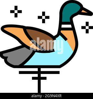 leurre bourré pour vecteur d'icône de couleur de canard. leurre bourré pour signe de canard. illustration de symbole isolée Illustration de Vecteur