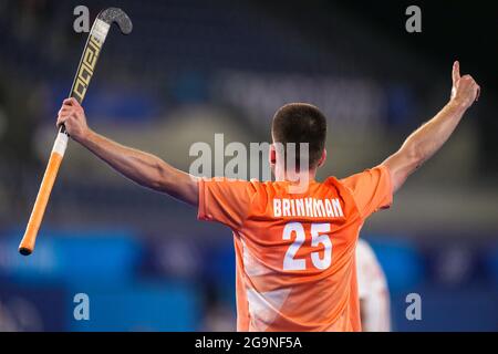 TOKYO, JAPON - 27 JUILLET : Thierry Brinkman, des pays-Bas, célèbre après avoir mis ses côtés en compétition pour le deuxième but de Men's Pool B lors des Jeux Olympiques de Tokyo 2020 au stade de hockey de l'Oi, le 27 juillet 2021 à Tokyo, Japon (photo de Yannick Verhoeven/Orange Pictures) NOCNSF Banque D'Images