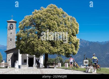 Sanctuaire de notre-Dame du Ghisallo, cyclistes patron, Lac de Côme, Lombardie, Italie, Europe Banque D'Images