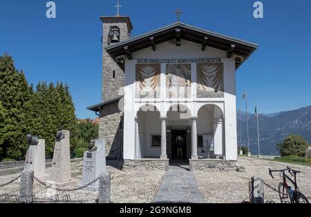 Sanctuaire de notre-Dame du Ghisallo, cyclistes patron, Lac de Côme, Lombardie, Italie, Europe Banque D'Images