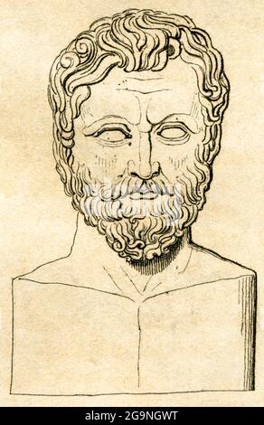 Thales of Miletus, né vers 624 av. J.-C., mort vers 546 av. J.-C., philosophe grec, mathématicien et astronome, LE DROIT D'AUTEUR DE L'ARTISTE N'A PAS À ÊTRE DÉGAGÉ Banque D'Images