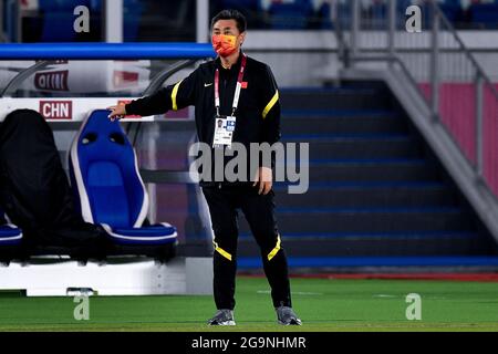 YOKOHAMA, JAPON - 27 JUILLET : Xiuquan Jia de Chine pendant le match de football olympique des femmes de Tokyo 2020 entre les pays-Bas et la Chine au Stade International Yokohama le 27 juillet 2021 à Yokohama, Japon (photo de Pablo Morano/Orange Pictures) NOCNSF Banque D'Images