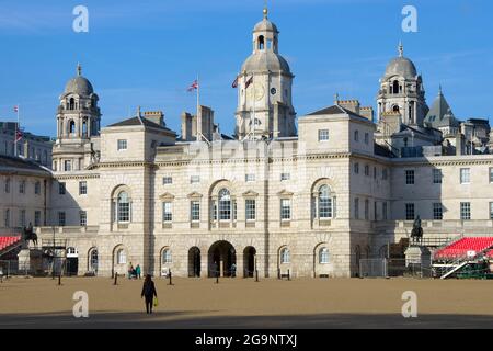 London Horse Guards, la parade a lieu dans le sol en face du bâtiment Banque D'Images