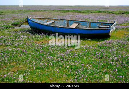 bateau commun de lavande et d'aviron de mer, lastathe de bancaster, nord de norfolk, angleterre Banque D'Images