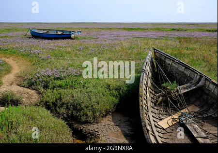 bateau commun de lavande et d'aviron de mer, lastathe de bancaster, nord de norfolk, angleterre Banque D'Images