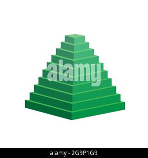 schéma pyramidal 10 dix étapes. graphique de niveau hiérarchique vectoriel, structure de diagramme verte. illustration 3d de l'infographie triangle Illustration de Vecteur