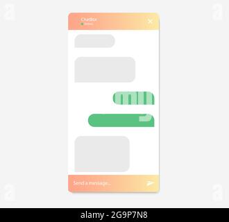 Interface dialogue, salles de conversation en ligne, fenêtres contextuelles lorsque vous visitez le site Web marketing et les applications mobiles. Formulaire de chat bot. Illustration vectorielle. Illustration de Vecteur