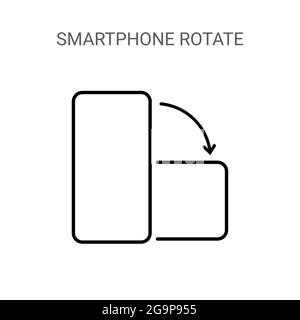Faire pivoter l'icône de vecteur de téléphone. Symbole d'orientation de l'appareil de téléphone portable à écran rabattable Illustration de Vecteur