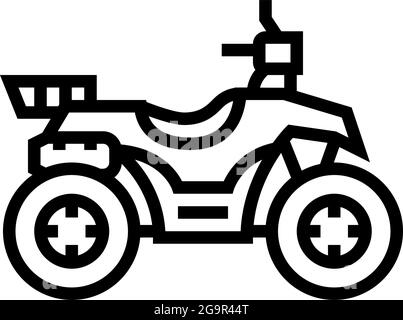 chasse atv ligne icône vecteur. chasse atv signe. isolé contour symbole illustration noire Illustration de Vecteur