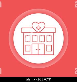 Icône de bouton couleur de bénévolat de l'hôpital. affiche de soutien 24 heures. Aide palliative.pictogramme Outline pour page Web, application mobile, Promo. Illustration de Vecteur