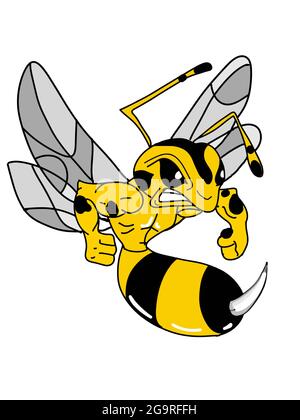 Illustration des personnages Angry Bee Mascot Banque D'Images