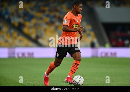 KIEV, UKRAINE - 24 JUILLET, 2021: Tete pendant le match de football de l'Ukraine Premiere LeagueFC Shakhtar - FC Ingulec Banque D'Images