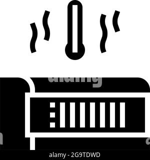 illustration vectorielle de l'icône de glyphe du chauffage au sol Illustration de Vecteur
