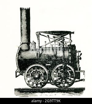 Stourbridge Lion - première Locomotive à courir en Amérique. Le Stourbridge Lion a été la première locomotive à fonctionner sur un chemin de fer commercial en Amérique, et a été exploité entre Honesdale et Seely’s Mills en Pennsylvanie sur le chemin de fer de la Delaware et de la Compagnie du canal Hudson, à compter du 8 août 1929. Il a été construit par Foster, Rastrick & Co, en 1829. Banque D'Images