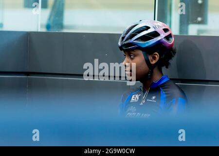 Imani Pereira-James, Scottish National Youth Track Cycling Championships 2019, Sir Chris Hoy Velodrome, Glasgow Banque D'Images