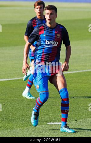 Sant Joan Despi, Espagne. Crédit : D. 21 juillet 2021. Gerard pique (Barcelone) football : rencontre amicale entre le FC Barcelone 4-0 Nastic Tarragona à l'Estadi Johan Cruyff à Sant Joan Despi, Espagne. Credit: D .Nakashima/AFLO/Alamy Live News Banque D'Images