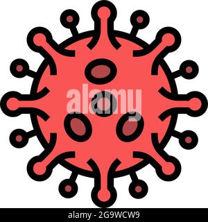 illustration du vecteur de couleur d'icône de virus attaquant Illustration de Vecteur