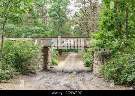 Pont ferroviaire à Wainscott, NY Banque D'Images